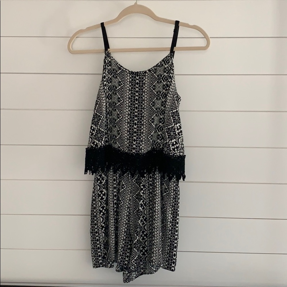 Delia’s black and white romper